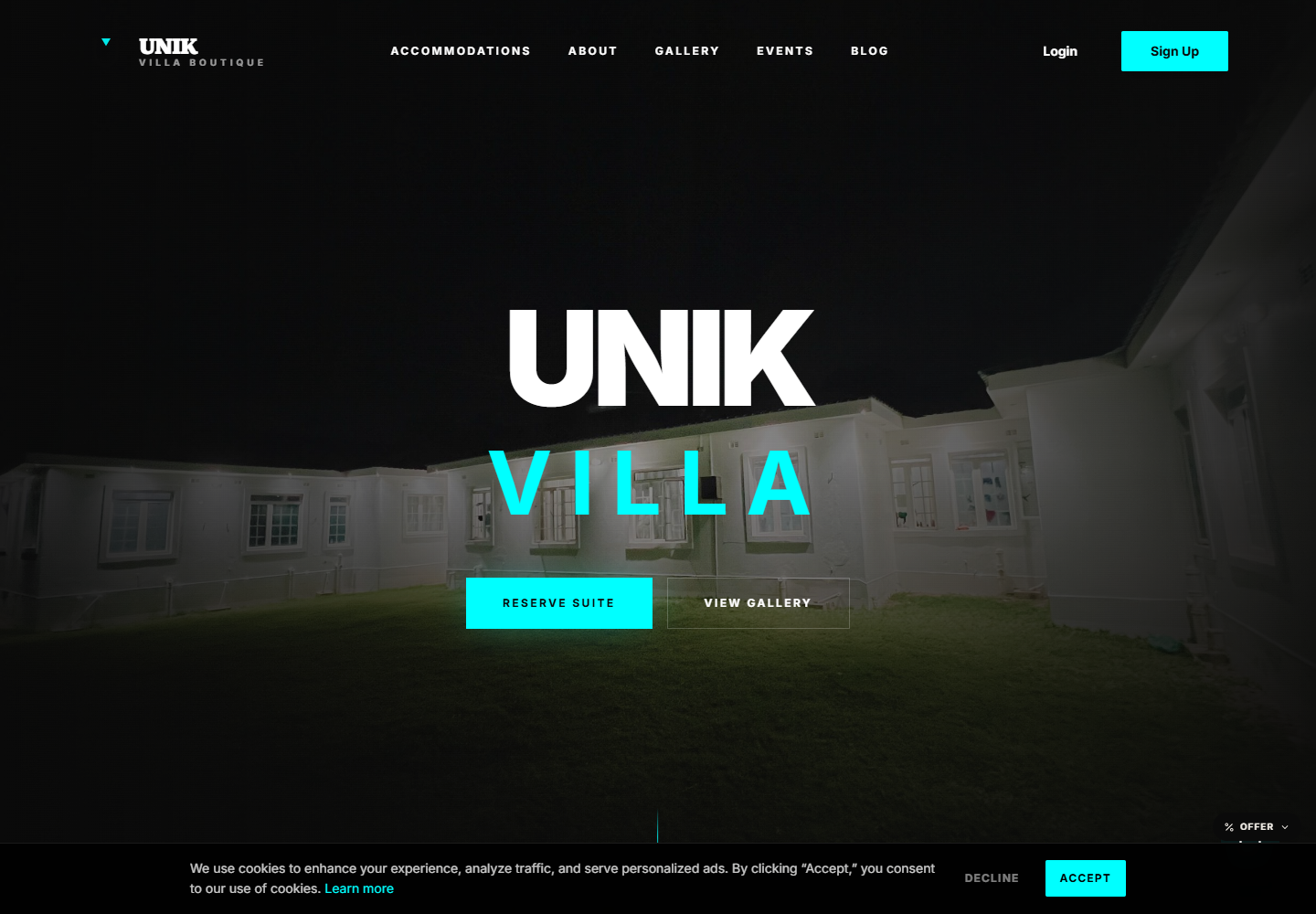 Unikvilla website interface
